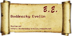 Bodánszky Evelin névjegykártya